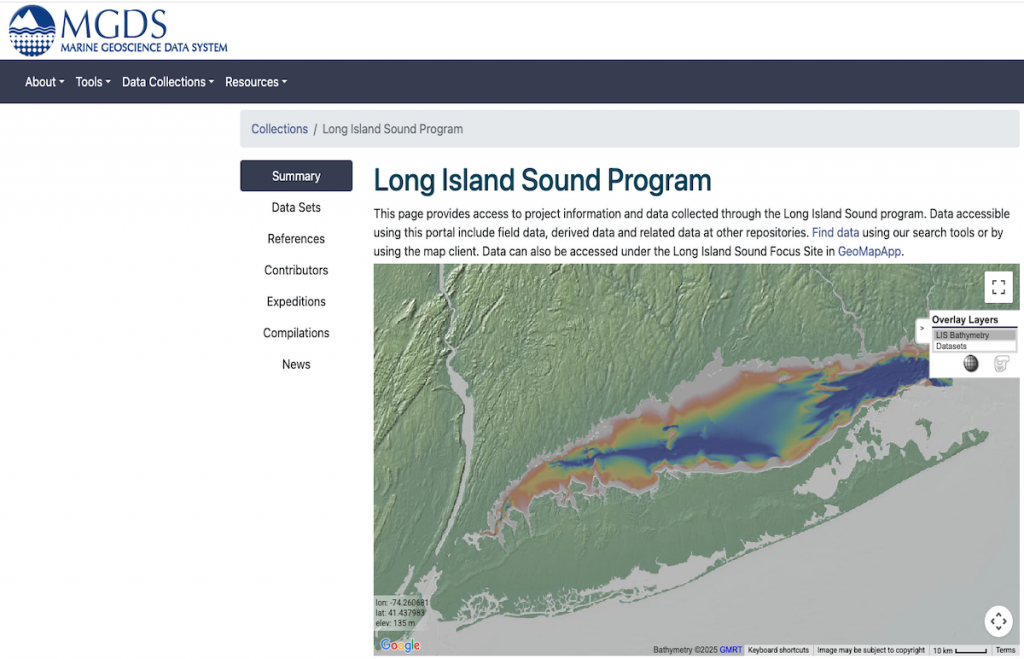 Web site for the Marine Geoscience Data System maintained by the Lamont Doherty Earth Observatory at Columbia University 