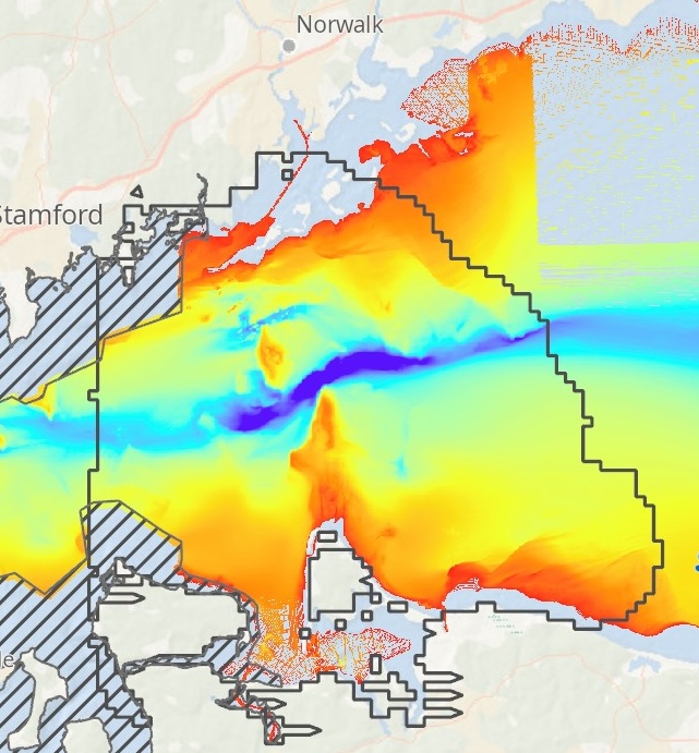 Bathymetric map of the west-central sound